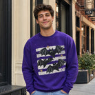 Halloween Bats striped graphic heavyweight sweatshirt, front view