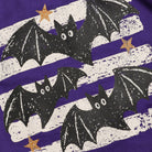 Halloween Bats striped graphic sweatshirt in purple, detail view