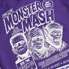 Monster Mash Halloween graphic sweatshirt in purple, detail view