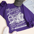Monster Mash Halloween graphic sweatshirt in purple