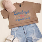 Cowboys And Tequila t-shirt in brown savana