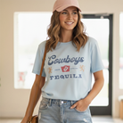 Cowboys And Tequila t-shirt worn by model