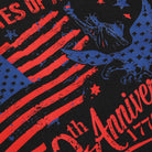 USA 250th Anniversary t-shirt in black, detail view