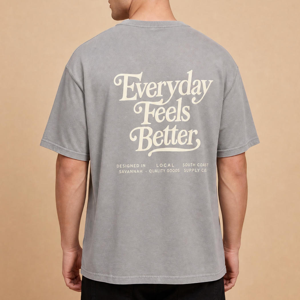 Everyday Feels Better graphic t-shirt in gravel grey
