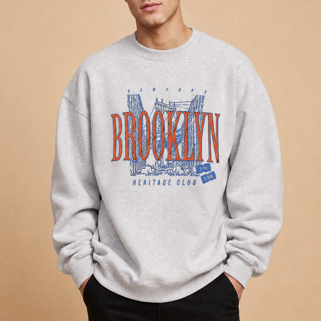 Brooklyn Heritage Club graphic sweatshirt in ash grey