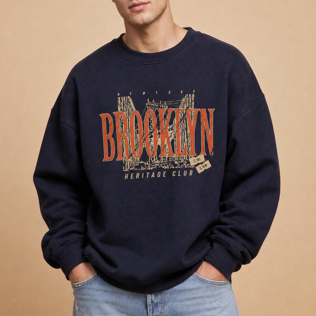 Brooklyn Heritage Club graphic sweatshirt in navy