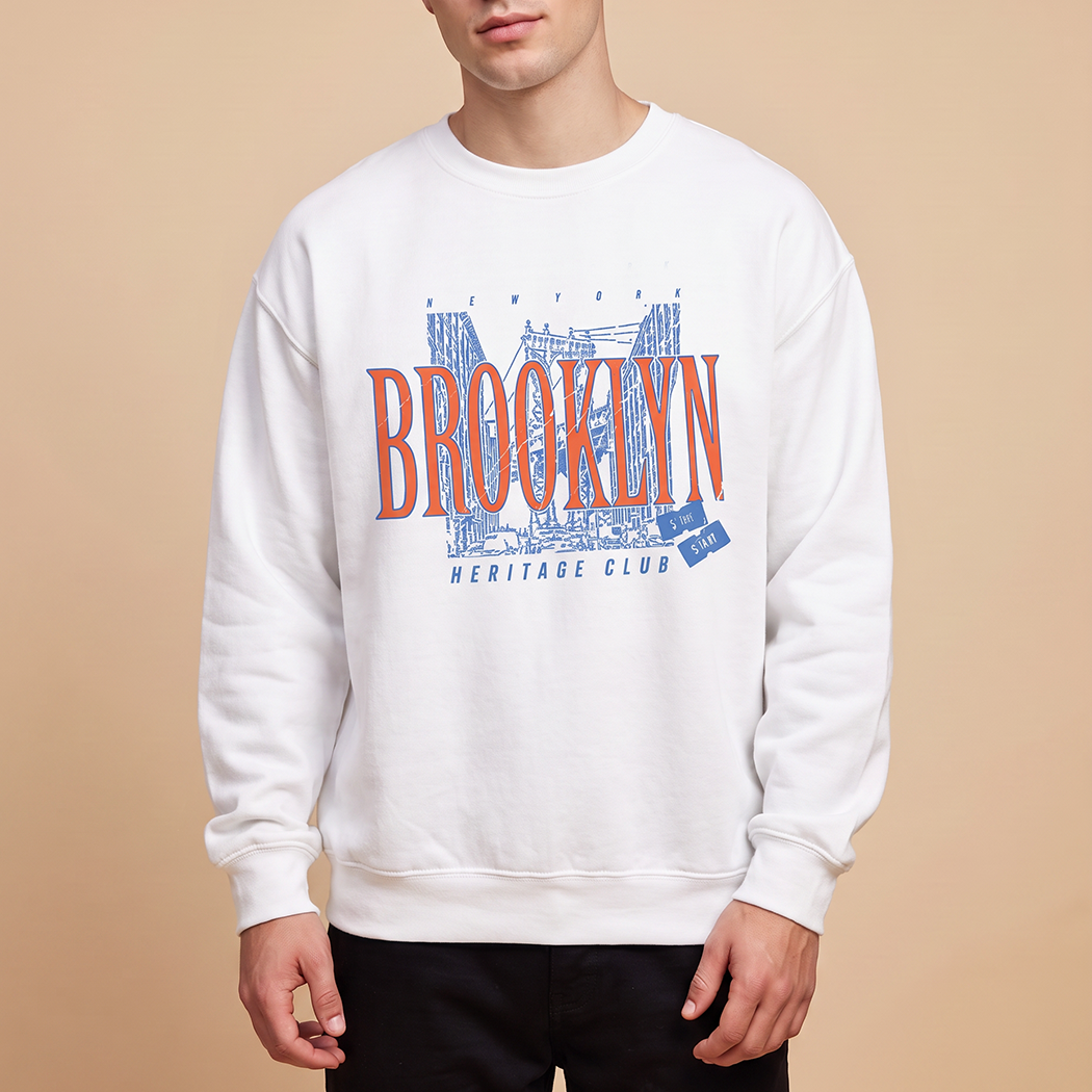 Brooklyn Heritage Club graphic sweatshirt in white