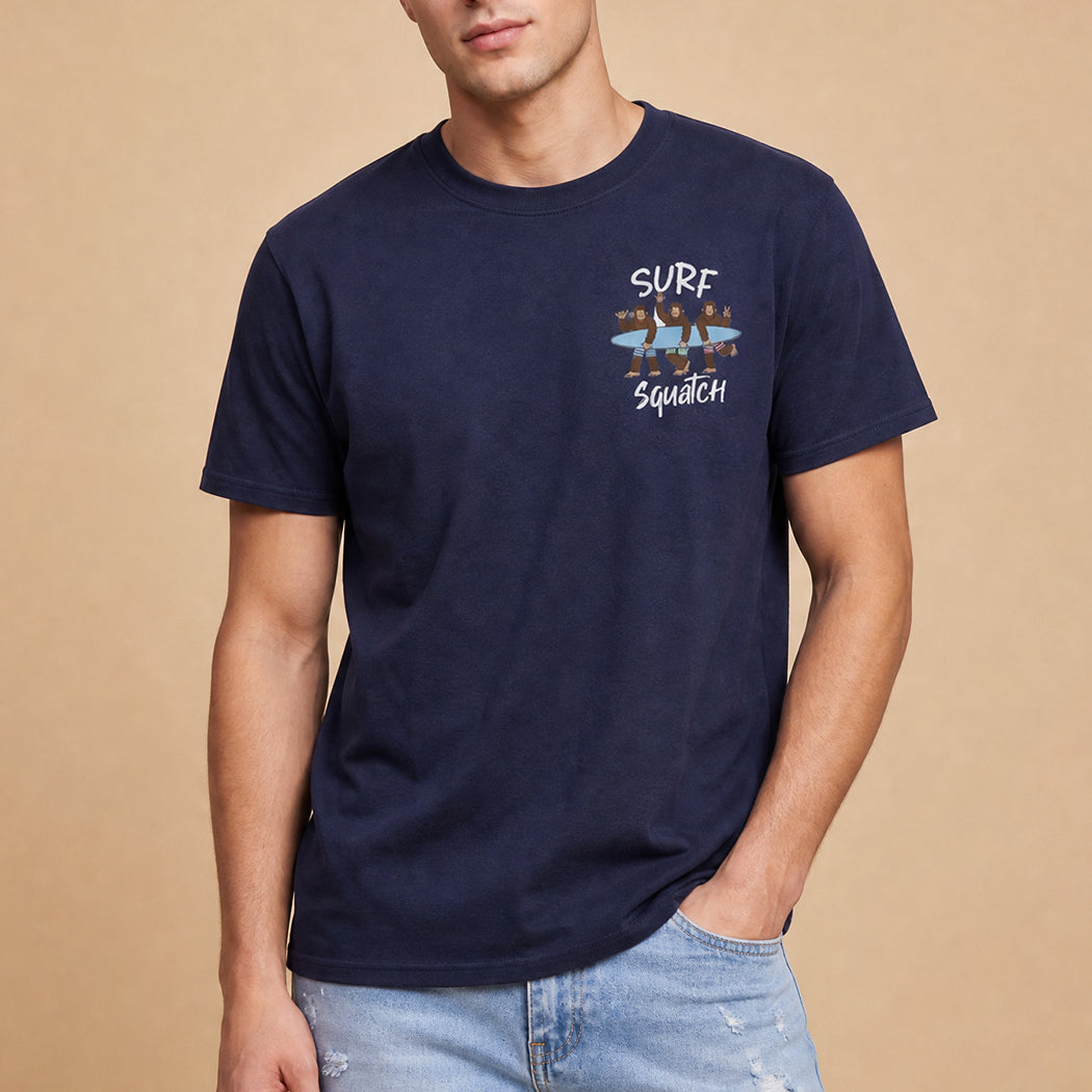 Surf Squatch Bigfoot graphic t-shirt in navy
