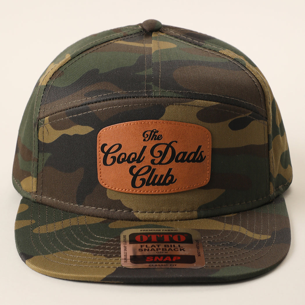 The Cool Dads Club 7-panel snapback hat in dark green and brown