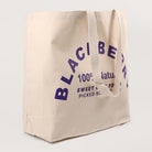 Blackberry canvas tote bag, styled view