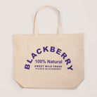 Blackberry canvas tote bag, front view
