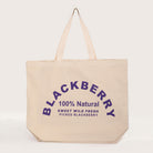Blackberry canvas tote bag, detail view
