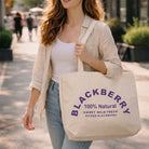 Blackberry canvas tote bag, product view