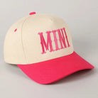Mini lettering embroidered two-tone baseball cap