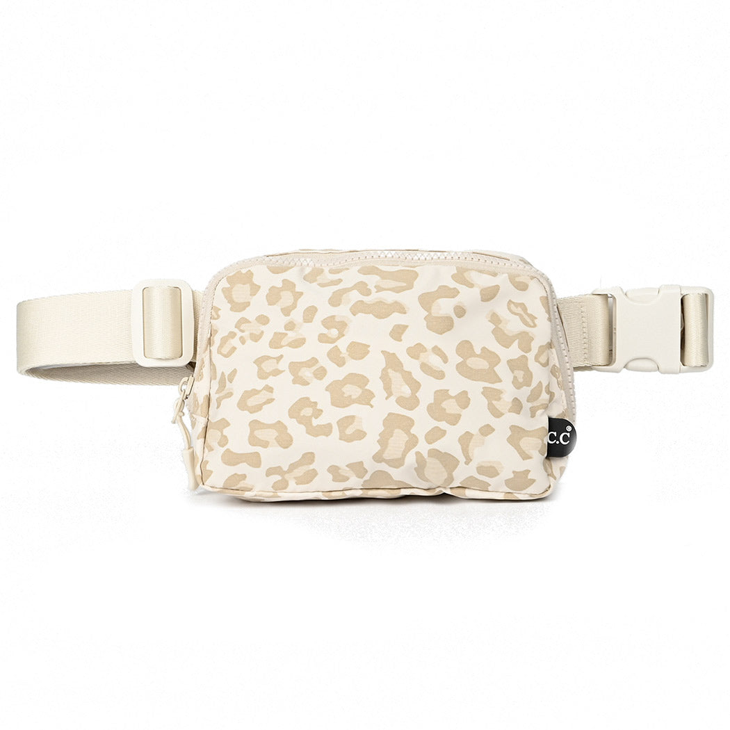 Leopard Pattern Belt Bag, Women's Pu Leather Chest Bag, Casual