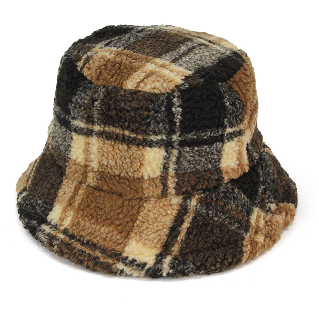 Faux Fur Patterned Bucket Hat