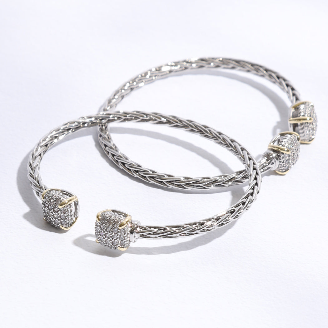 NEW popular Silver Pave CZ Bangle