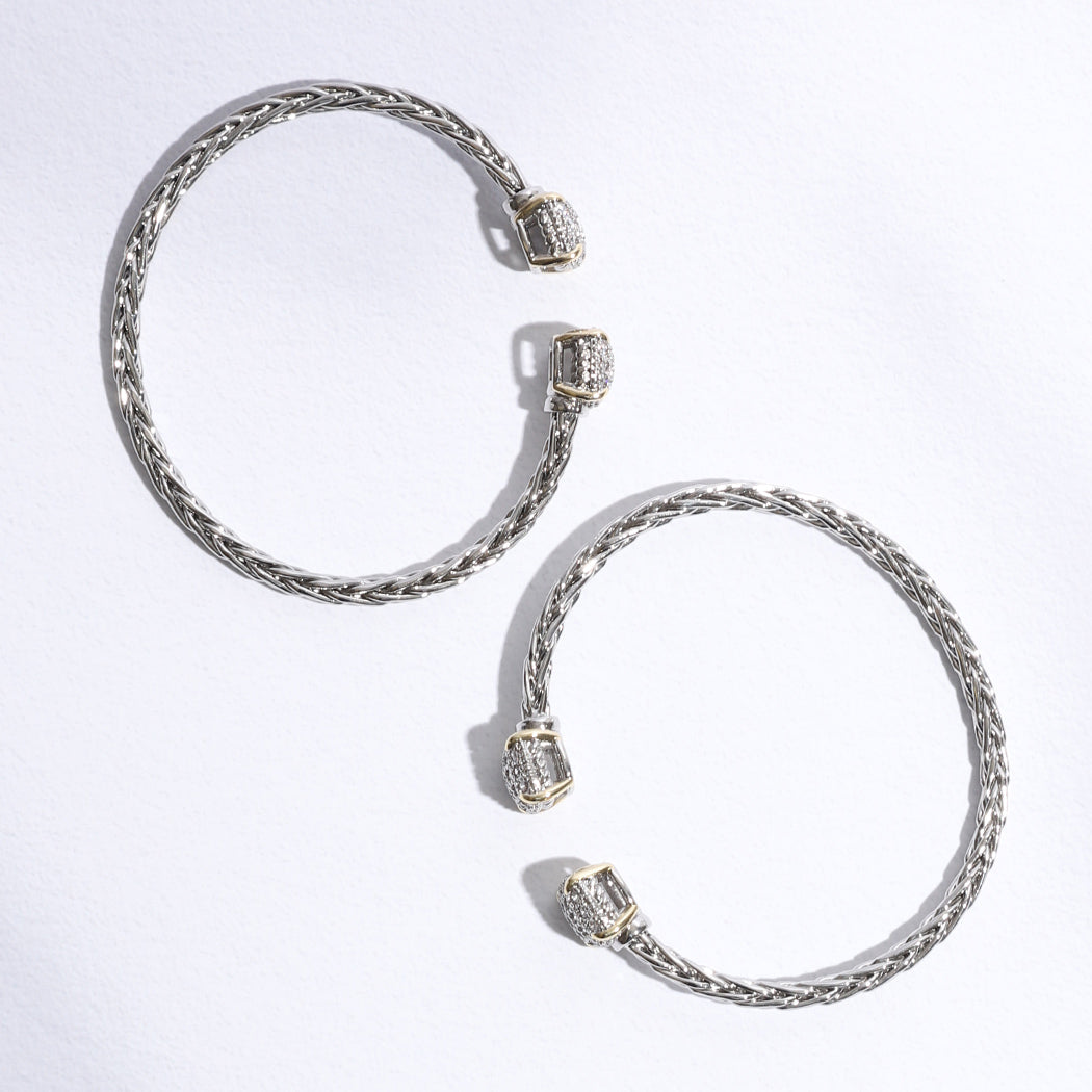 NEW popular Silver Pave CZ Bangle