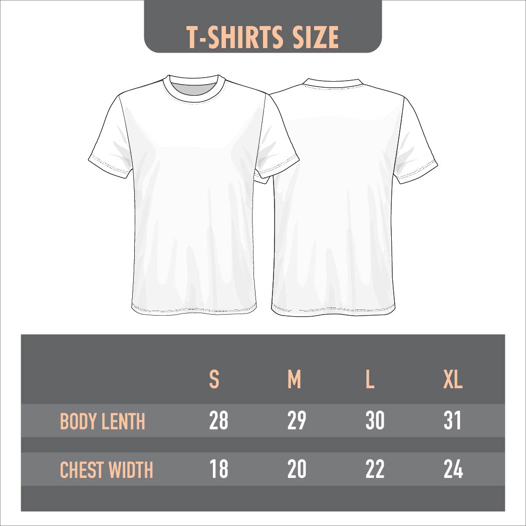 Fashion CITY heavy cotton t-shirt size chart