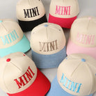 Mini lettering embroidered two-tone baseball cap