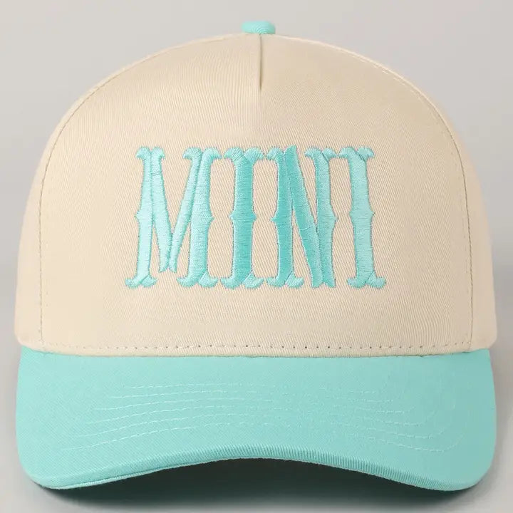 Mini lettering embroidered two-tone baseball cap