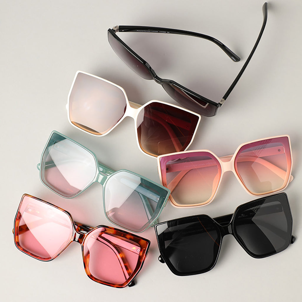 High Fashion Metal Temple Square Frame Sunglasses(12PCS)