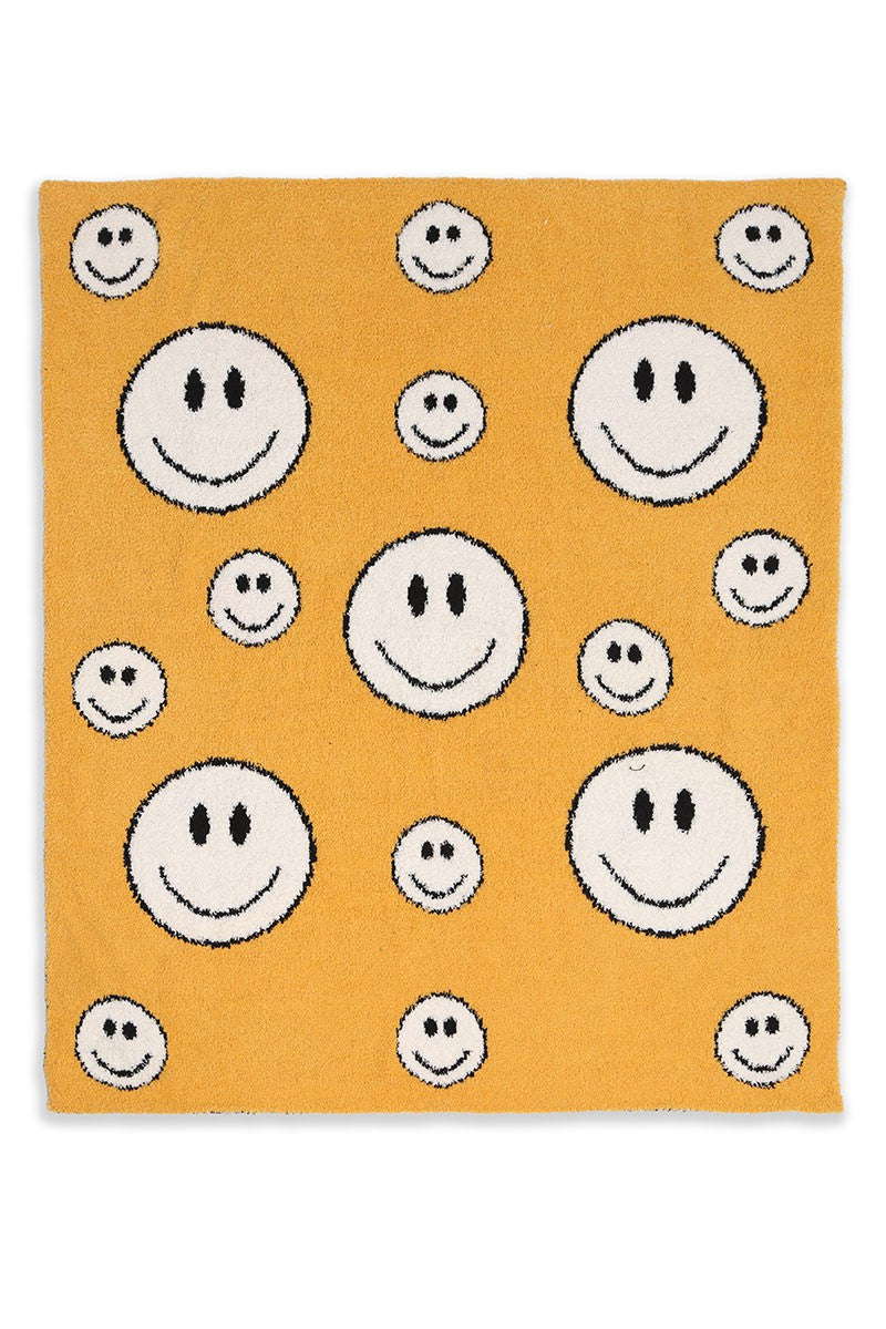Happy Face Print Kids Luxury Soft Throw Blanket - Fashion CITY