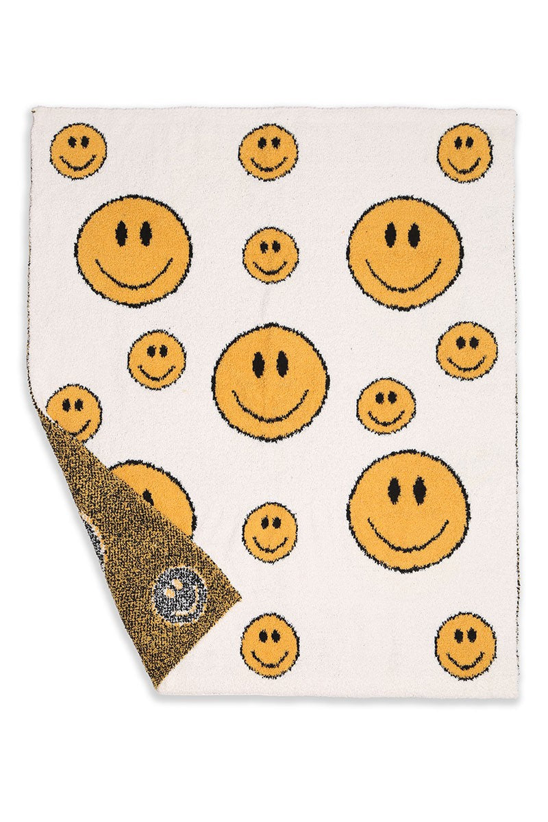 Happy Face Print Kids Luxury Soft Throw Blanket - Fashion CITY