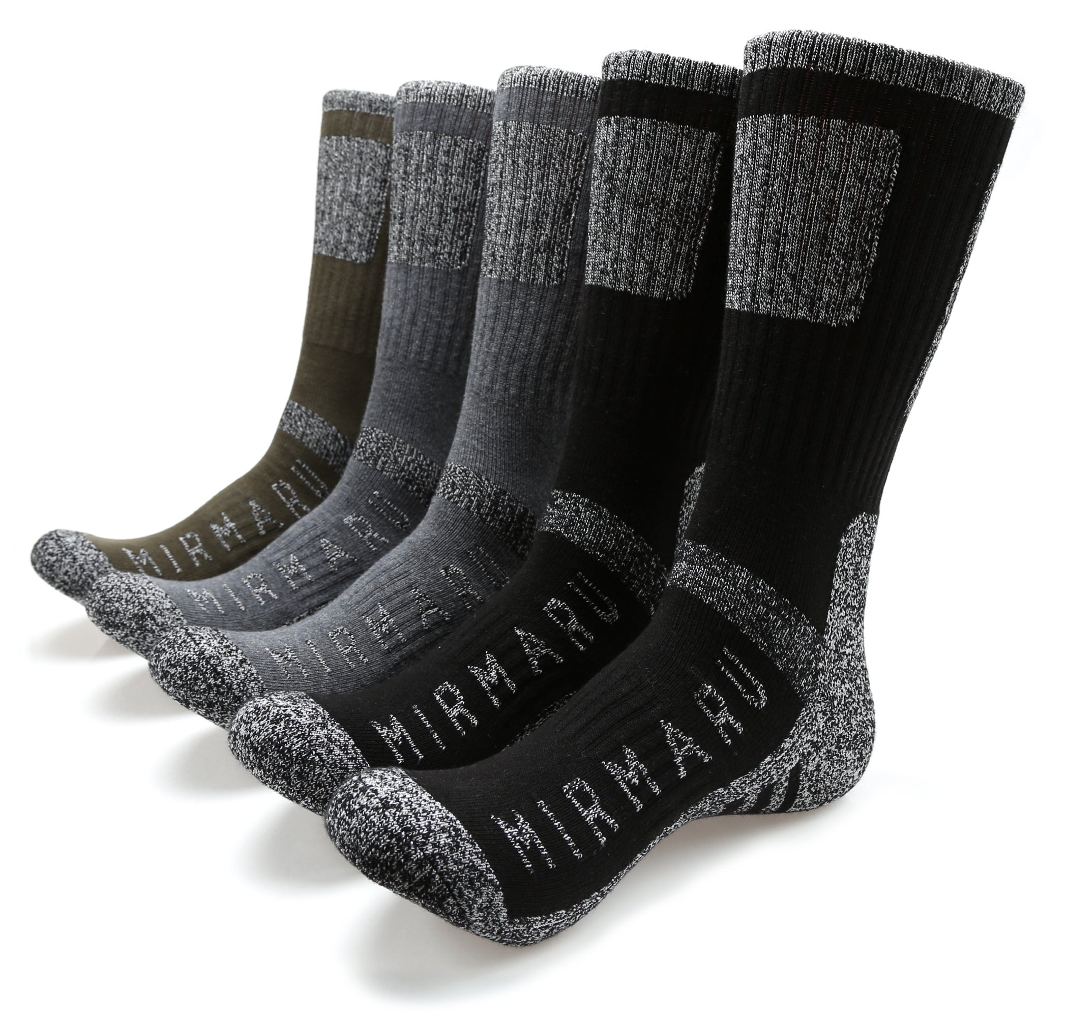 MIRMARU Men's 5 Pairs Performance Outdoor Hiking Socks - Fashion CITY