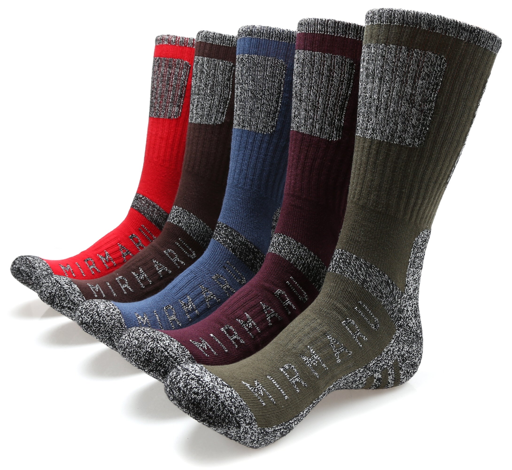 MIRMARU Men's 5 Pairs Performance Outdoor Hiking Socks - Fashion CITY