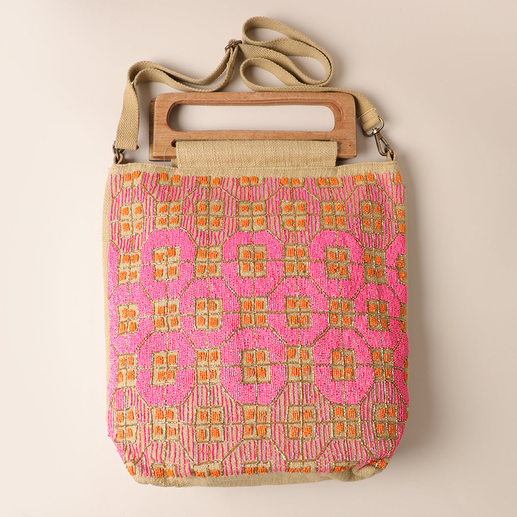 Wooden Handle Summer Boho Bag - Fashion CITY