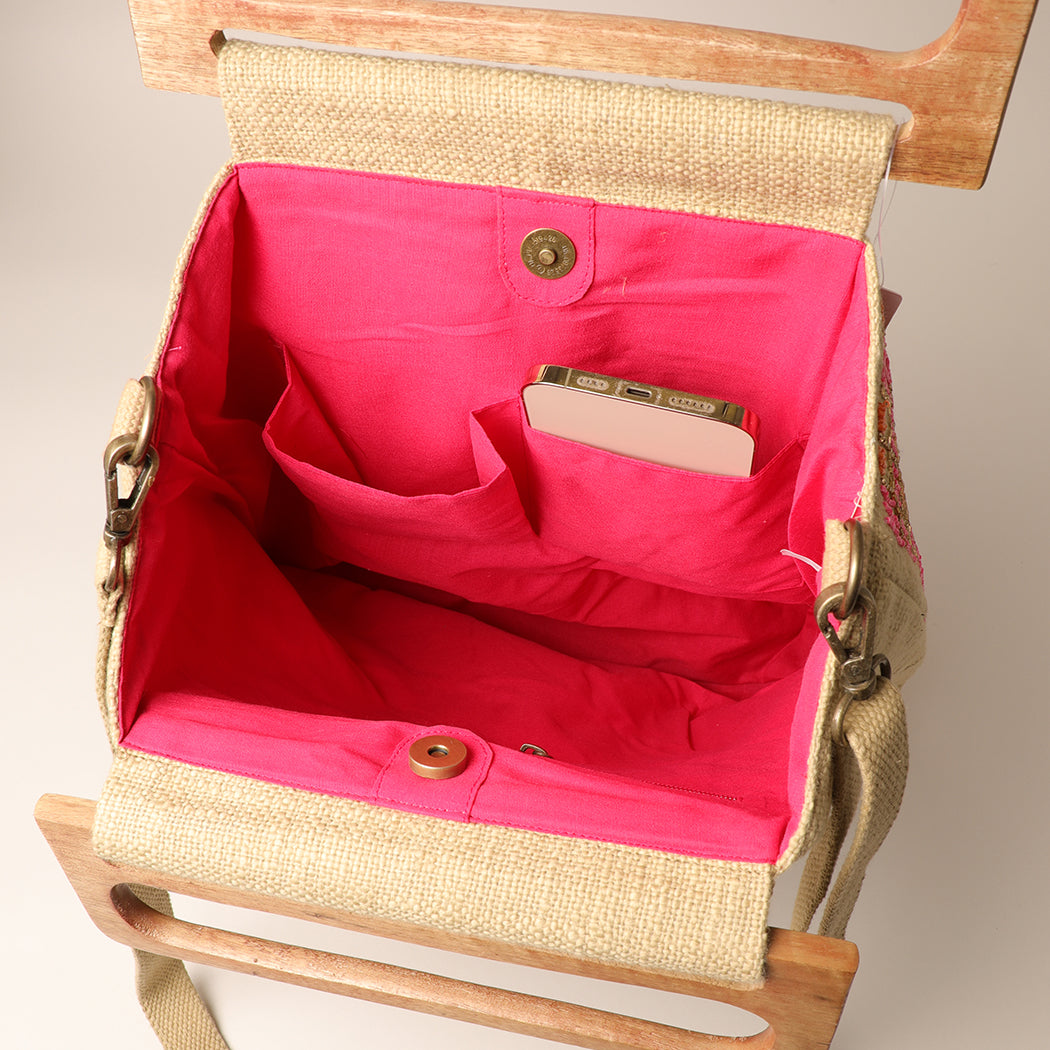 Wooden Handle Summer Boho Bag - Fashion CITY