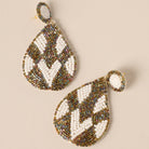 Latte Seed Beaded Teardrop Drop Earrings - Fashion CITY