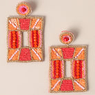 Rectangular Beaded Dangle Earrings - Fashion CITY