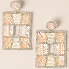 Rectangular Beaded Dangle Earrings - Fashion CITY