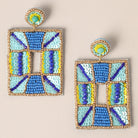 Rectangular Beaded Dangle Earrings - Fashion CITY