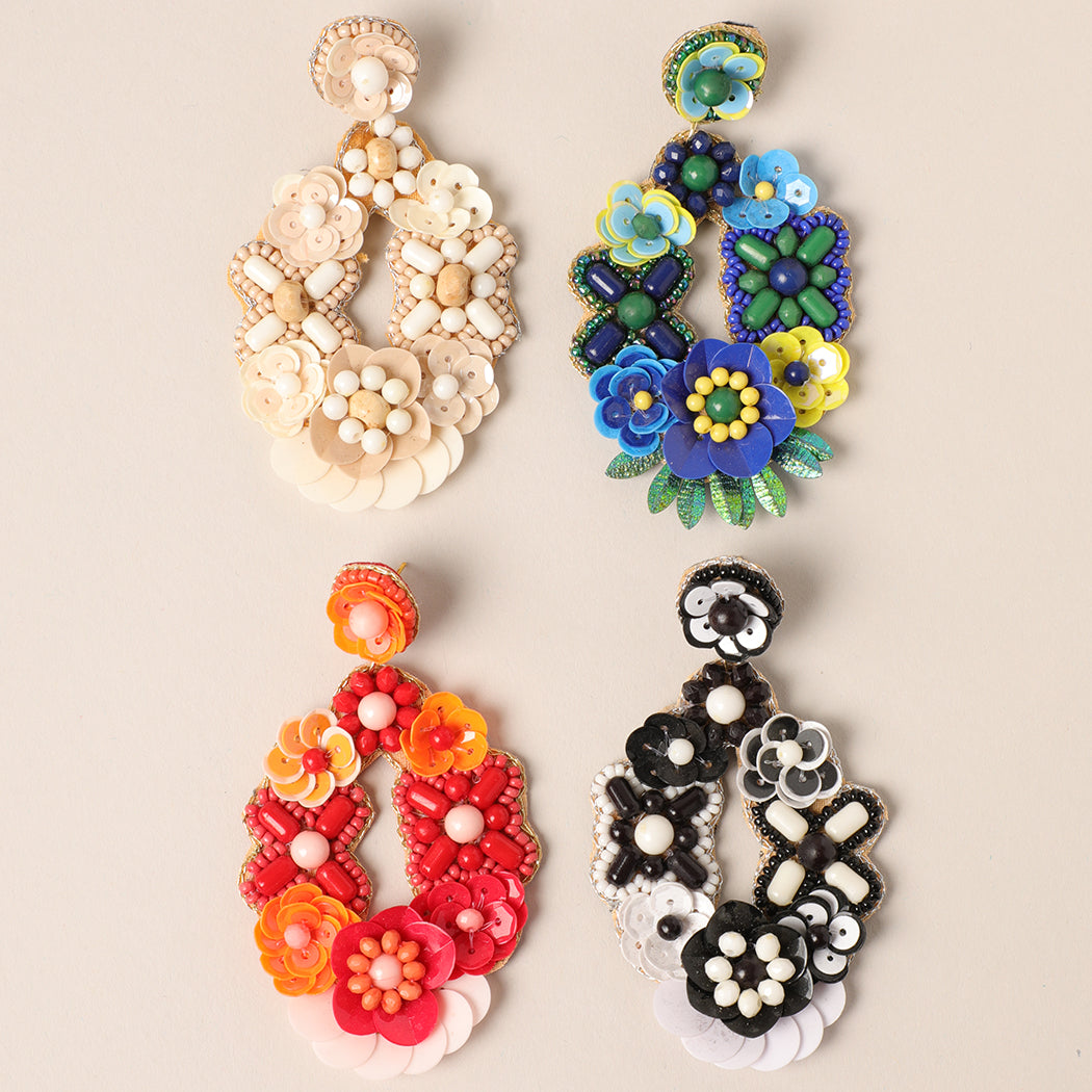 Flower Hollow Statement Drop Earrings - Fashion CITY