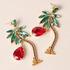 Paradise Palm Tree Dangle Earrings - Fashion CITY