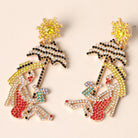 Rhinestone Lady with Cocktail Earrings - Fashion CITY