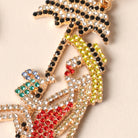 Rhinestone Lady with Cocktail Earrings - Fashion CITY