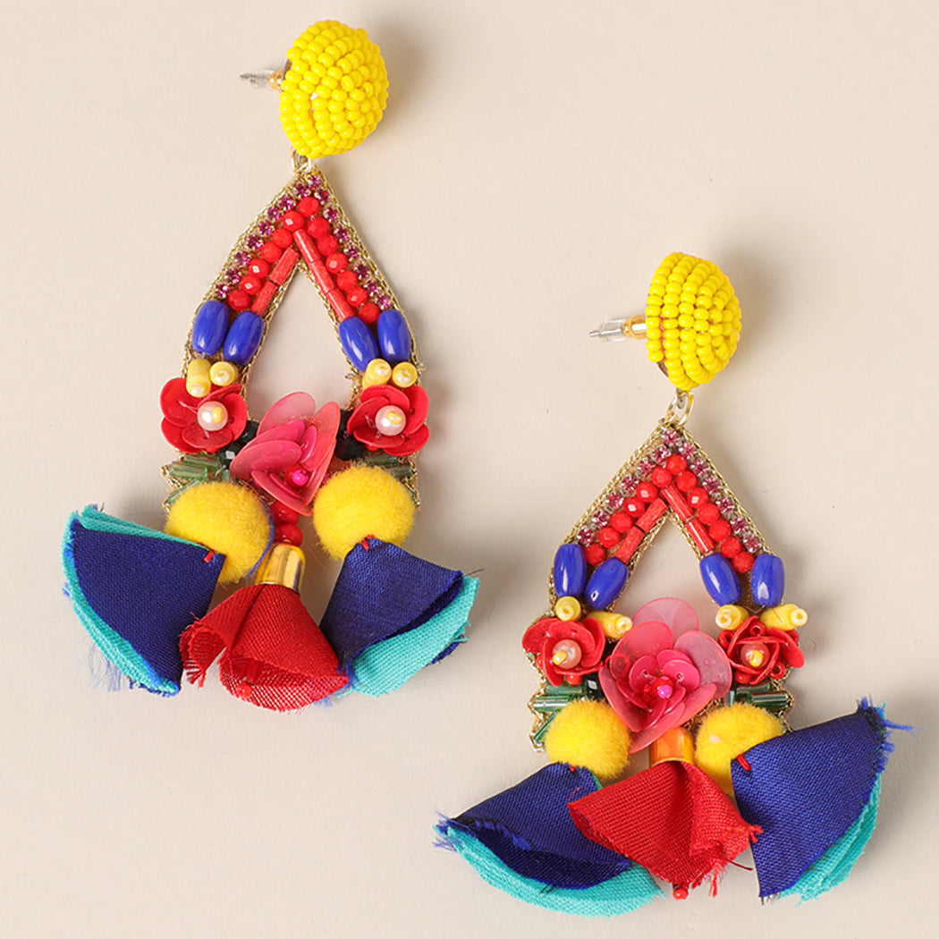 Multicolor Tassel Statement Earrings - Fashion CITY