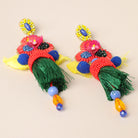 Multicolor Floral Bohemian Fringe Tassel Earrings - Fashion CITY