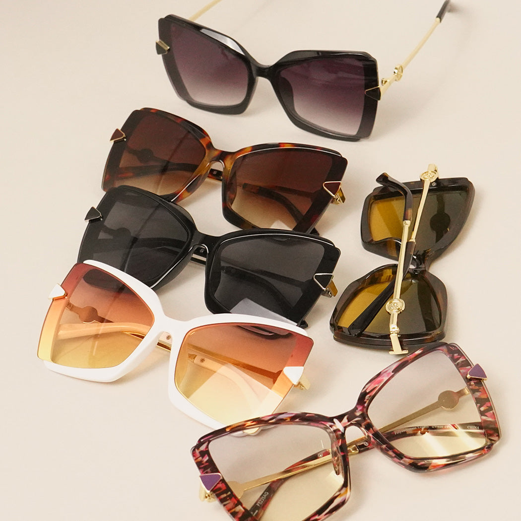 Oversized Half-chunk Minimal Sunglasses(12PCS) - Fashion CITY