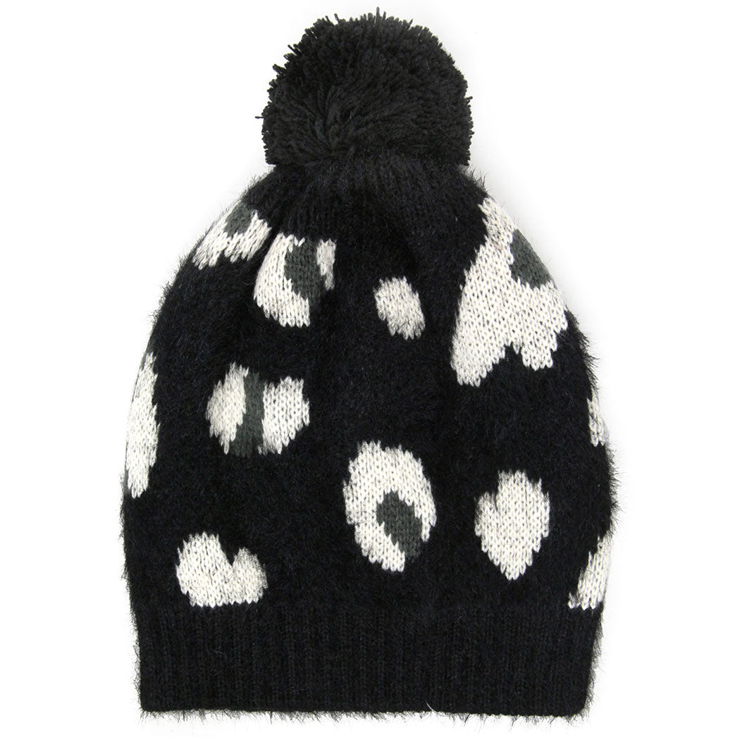 Soft Fuzzy Leopard Print Beanie Hat - Fashion CITY