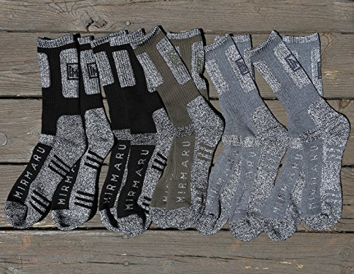 MIRMARU Men's 5 Pairs Performance Outdoor Hiking Socks - Fashion CITY