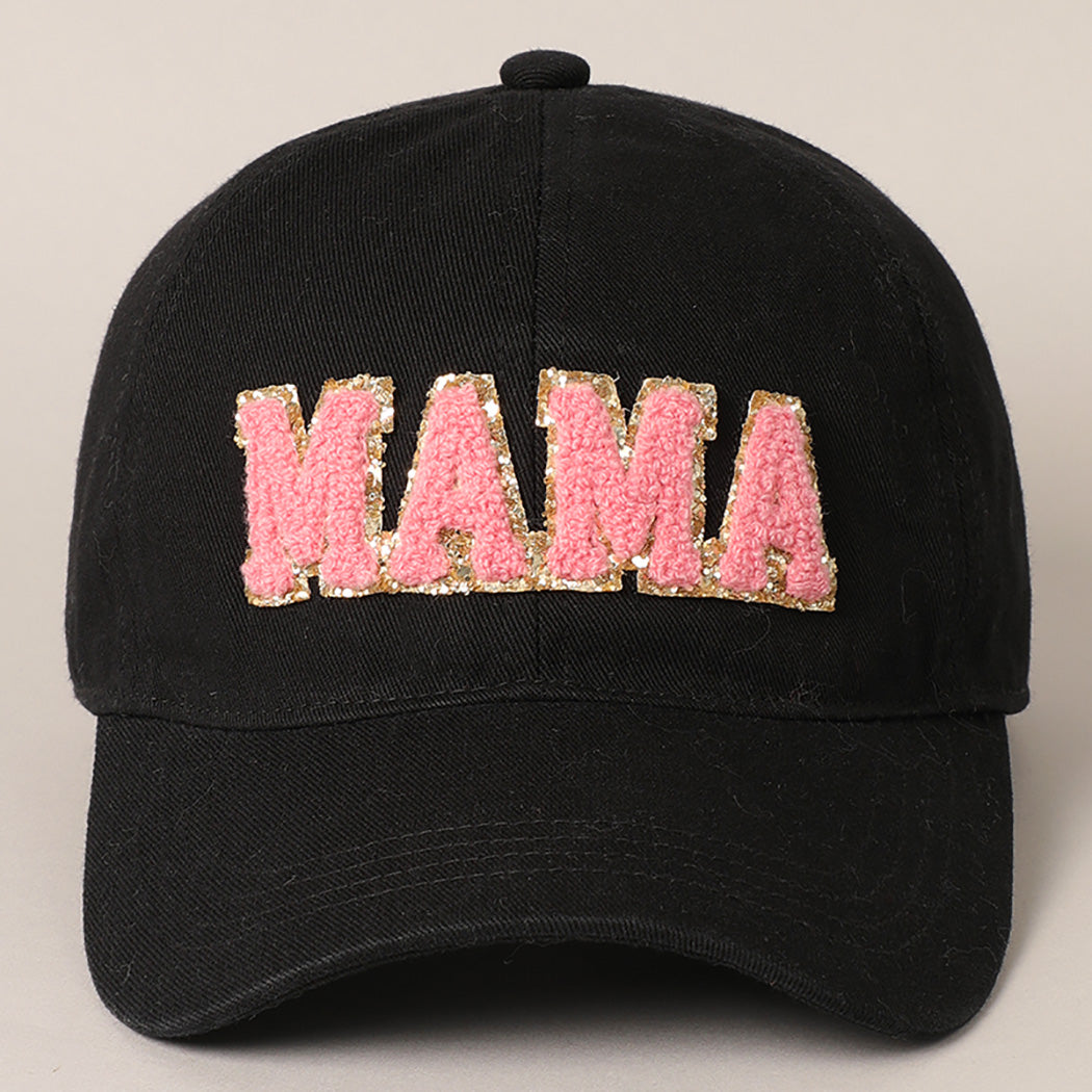 Mama Chenille Letter Patch Baseball Cap (Light Blue)