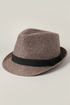 Men's Twill Herringbone Pattern Short Brim Fedora - Fashion CITY