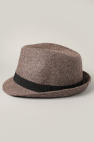 Men's Twill Herringbone Pattern Short Brim Fedora - Fashion CITY