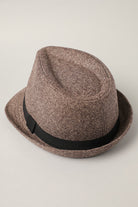 Men's Twill Herringbone Pattern Short Brim Fedora - Fashion CITY