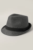 Men's Twill Herringbone Pattern Short Brim Fedora - Fashion CITY